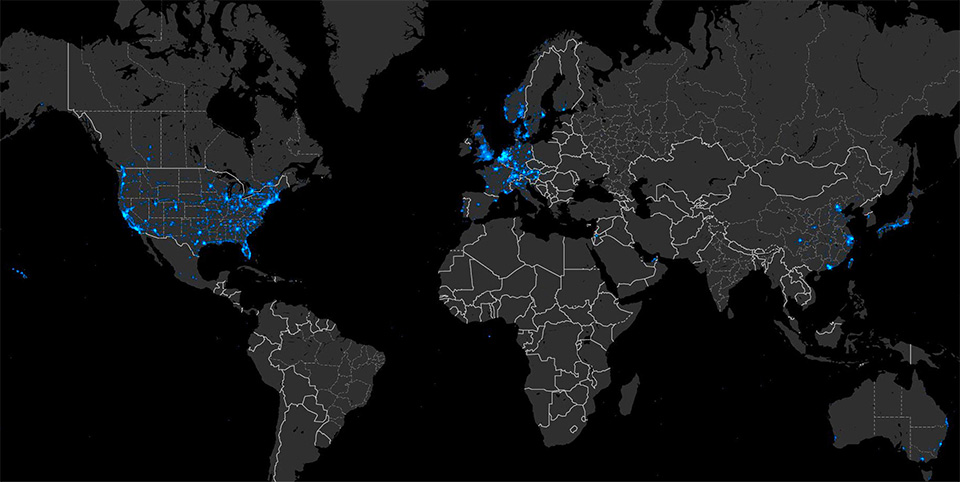 Tesla CO2 kaart; oktober 2017 Tesla CO2 kaart; oktober 2017