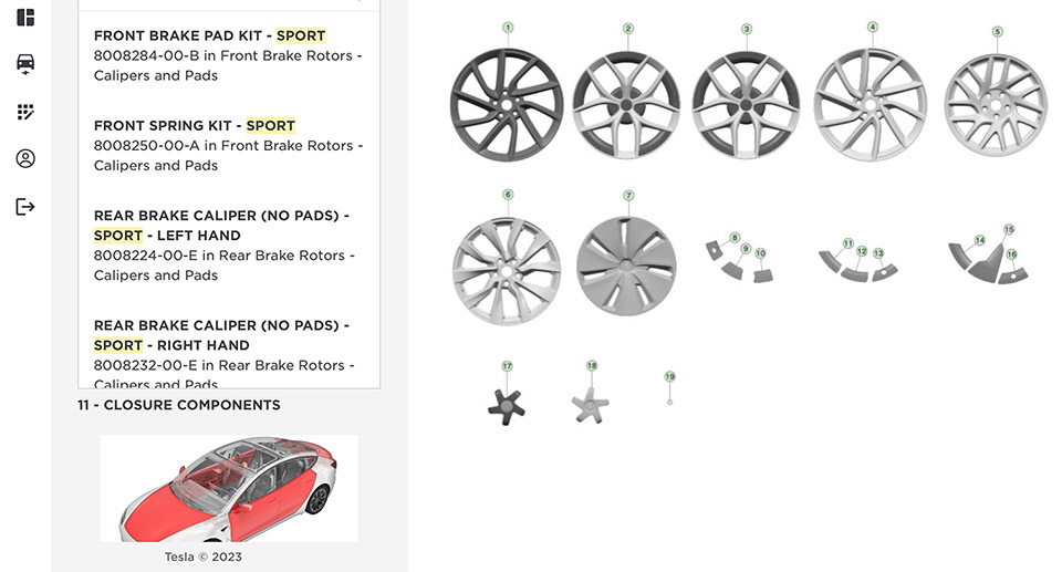 Tesla Model 3 Plaid - Onderdelen