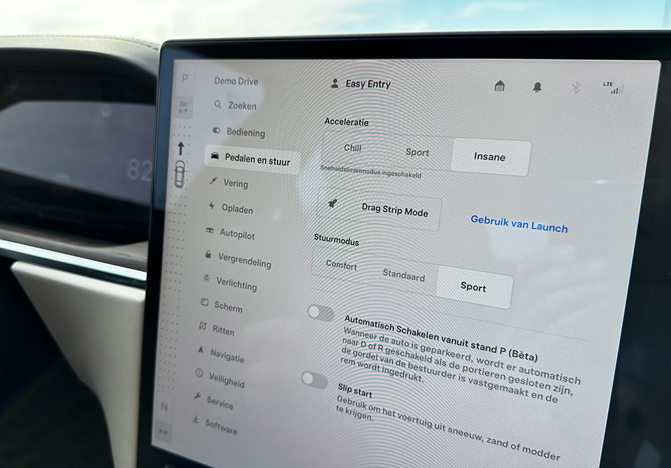 Tesla Model S - Acceleratie mode