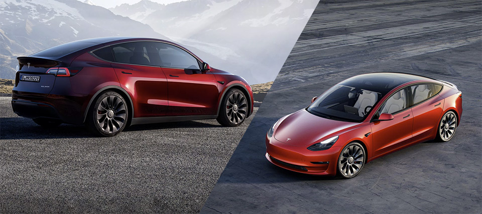 Tesla Model Y en Model 3 Tesla Model Y en Model 3