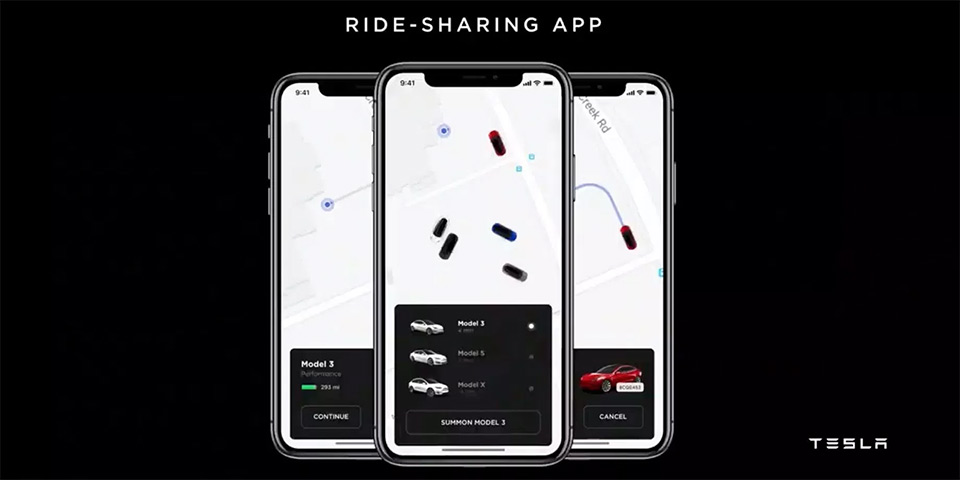 Tesla ridesharing app Tesla ridesharing app