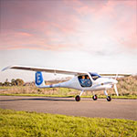 Proefles in een elektrisch vliegtuig